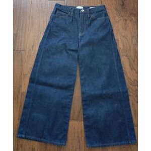 FRAME Women's Le Italien Blue Crop Wide Leg Flare Denim Jeans Size 28x25
